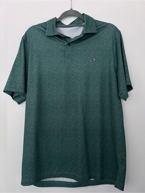 Vineyard Vines Men’s Dark Green Micro-Print Polo